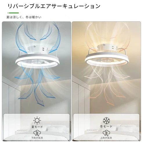 調光LEDライト付きシーリングファン – 快適さと洗練さを自在にコントロール!